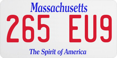 MA license plate 265EU9