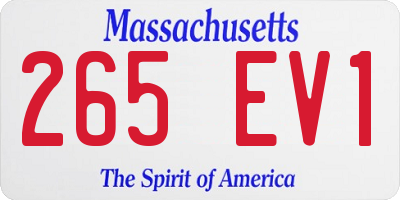 MA license plate 265EV1