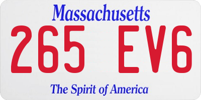 MA license plate 265EV6
