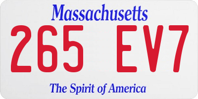 MA license plate 265EV7