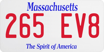 MA license plate 265EV8
