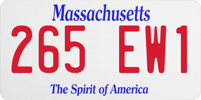 MA license plate 265EW1