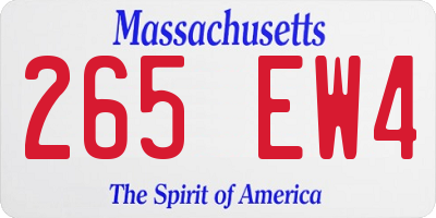MA license plate 265EW4