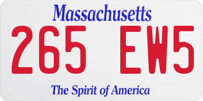 MA license plate 265EW5