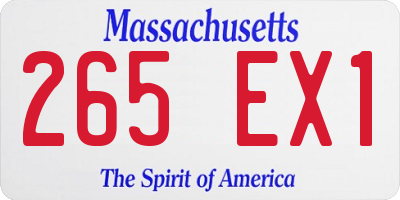 MA license plate 265EX1