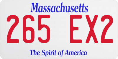 MA license plate 265EX2