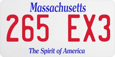 MA license plate 265EX3