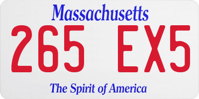 MA license plate 265EX5