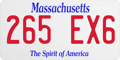 MA license plate 265EX6
