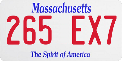 MA license plate 265EX7