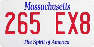 MA license plate 265EX8