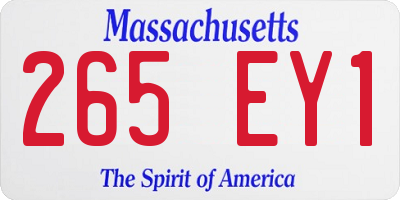 MA license plate 265EY1