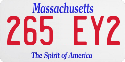 MA license plate 265EY2