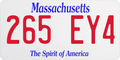 MA license plate 265EY4