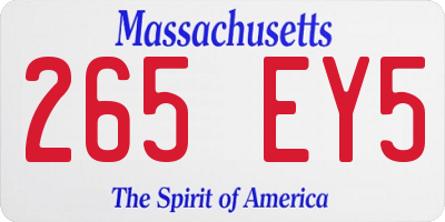 MA license plate 265EY5
