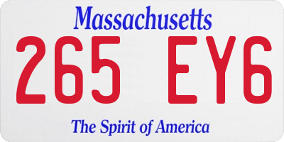 MA license plate 265EY6
