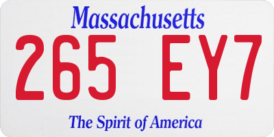 MA license plate 265EY7
