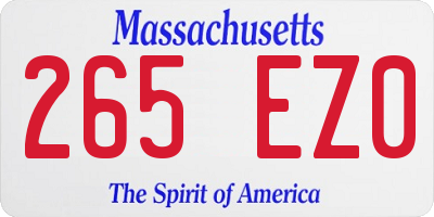 MA license plate 265EZ0