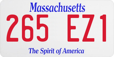 MA license plate 265EZ1