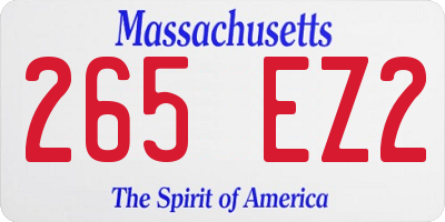 MA license plate 265EZ2
