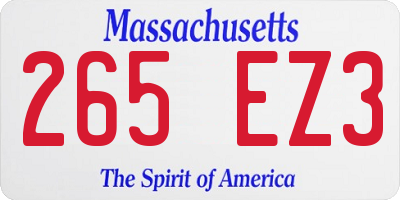MA license plate 265EZ3