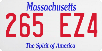 MA license plate 265EZ4