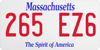 MA license plate 265EZ6