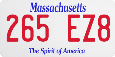 MA license plate 265EZ8
