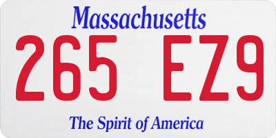 MA license plate 265EZ9