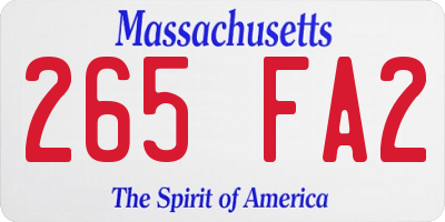MA license plate 265FA2