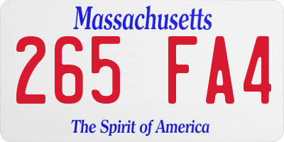 MA license plate 265FA4