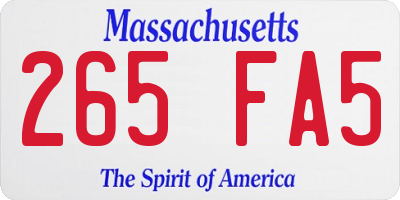 MA license plate 265FA5