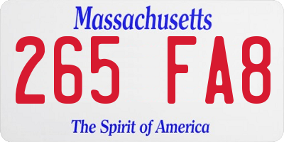 MA license plate 265FA8