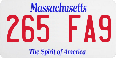 MA license plate 265FA9