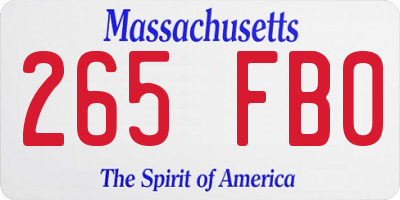 MA license plate 265FB0