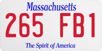 MA license plate 265FB1