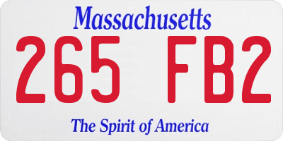 MA license plate 265FB2