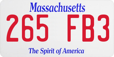 MA license plate 265FB3