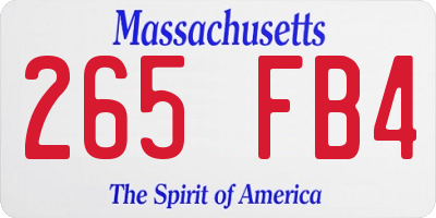 MA license plate 265FB4