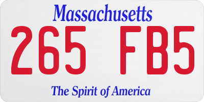 MA license plate 265FB5