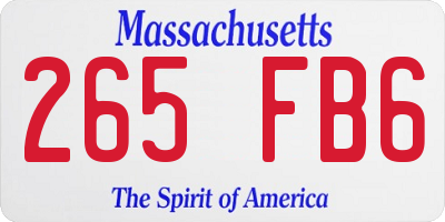 MA license plate 265FB6