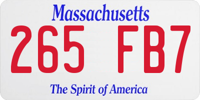 MA license plate 265FB7