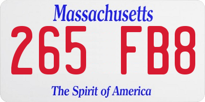 MA license plate 265FB8