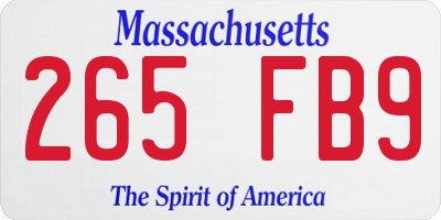 MA license plate 265FB9