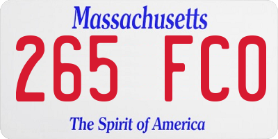 MA license plate 265FC0