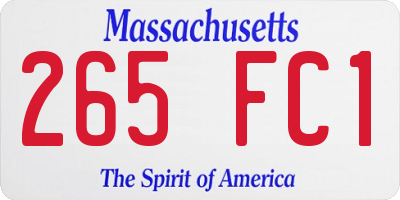 MA license plate 265FC1
