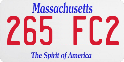 MA license plate 265FC2