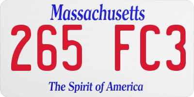 MA license plate 265FC3