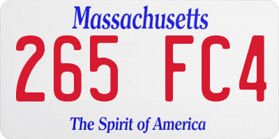 MA license plate 265FC4