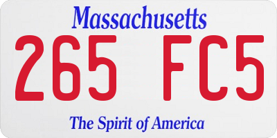 MA license plate 265FC5